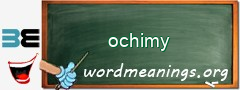 WordMeaning blackboard for ochimy
